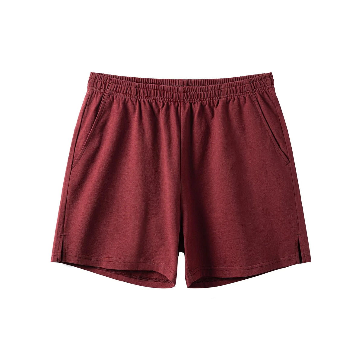 Lounge Shorts for Men - 4 Inch Lightweight Pajama - Wine Red