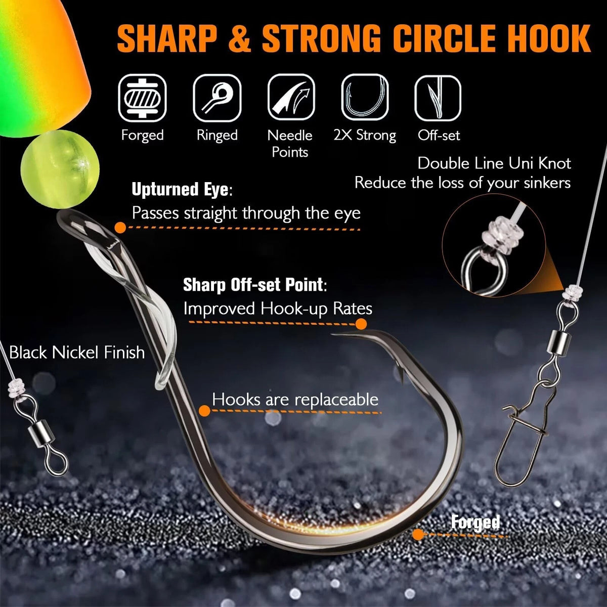 Set of 10 Surf Fishing Rigs for Pompano Gear Saltwater Double Line Hooks