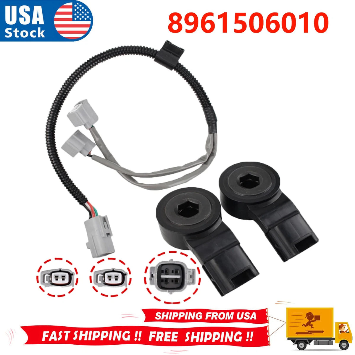 2X Knock Sensor for Toyota Lexus (89615-06010, 89615-20090, 89615-BZ030)