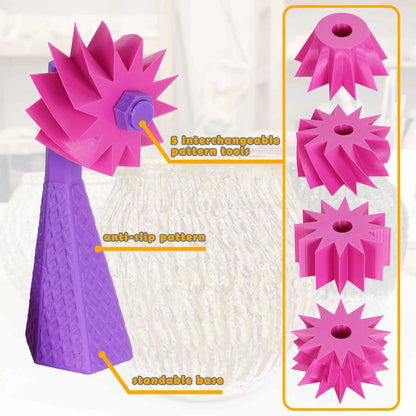 Pottery Shaping Carving Tool with 5 Interchangeable Heads
