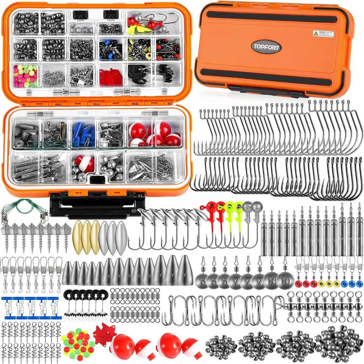 343-Piece Fishing Gear Kit with Stainless Steel Hooks & Tackle Box