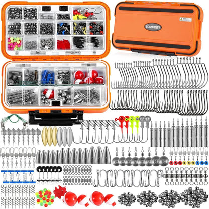 343-Piece Fishing Gear Kit with Stainless Steel Hooks & Tackle Box