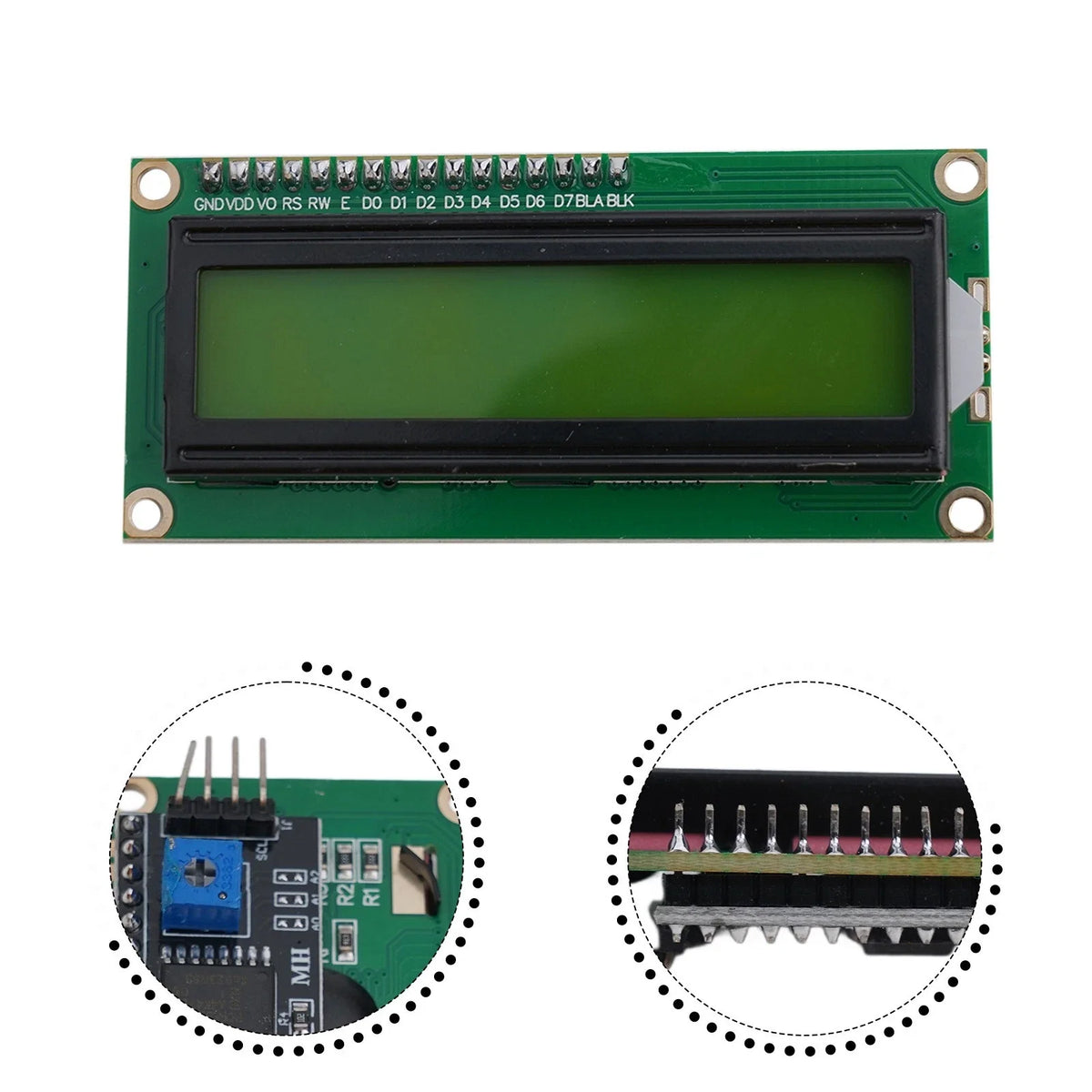 16x2 LCD Module Display for Character and Temperature Display