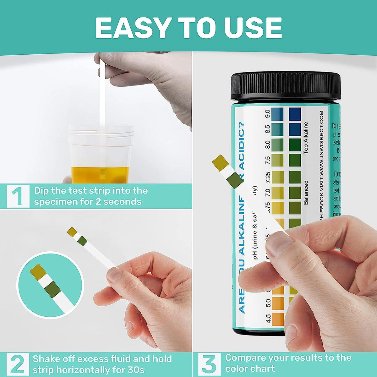 150 pH Test Strips for Urine and Saliva (Mega Value Pack)