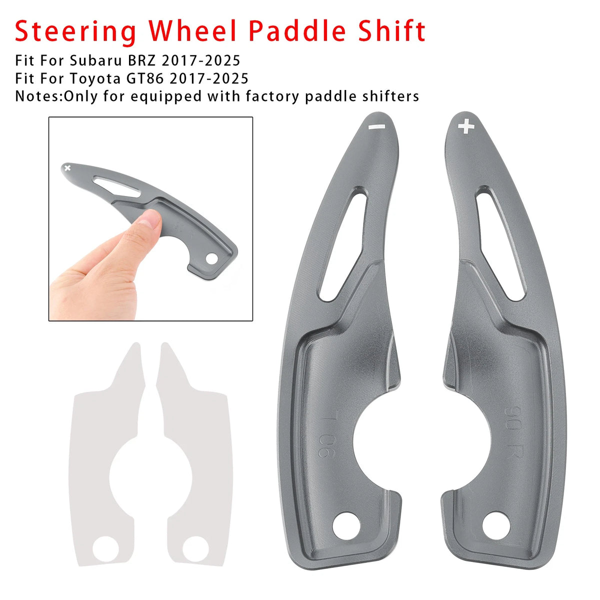 Steering Wheel Paddle Shifter Extension for Subaru Toyota (2017–2025) Aluminium Grey
