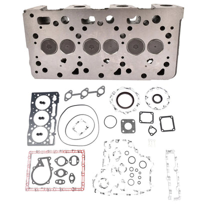Complete Engine Cylinder Head & Gasket for Kubota FZ2400 F2560E F2880E ZD28