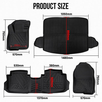 Set of 4 All Weather Floor Mat Liners for Honda CR-V (2017–2022)