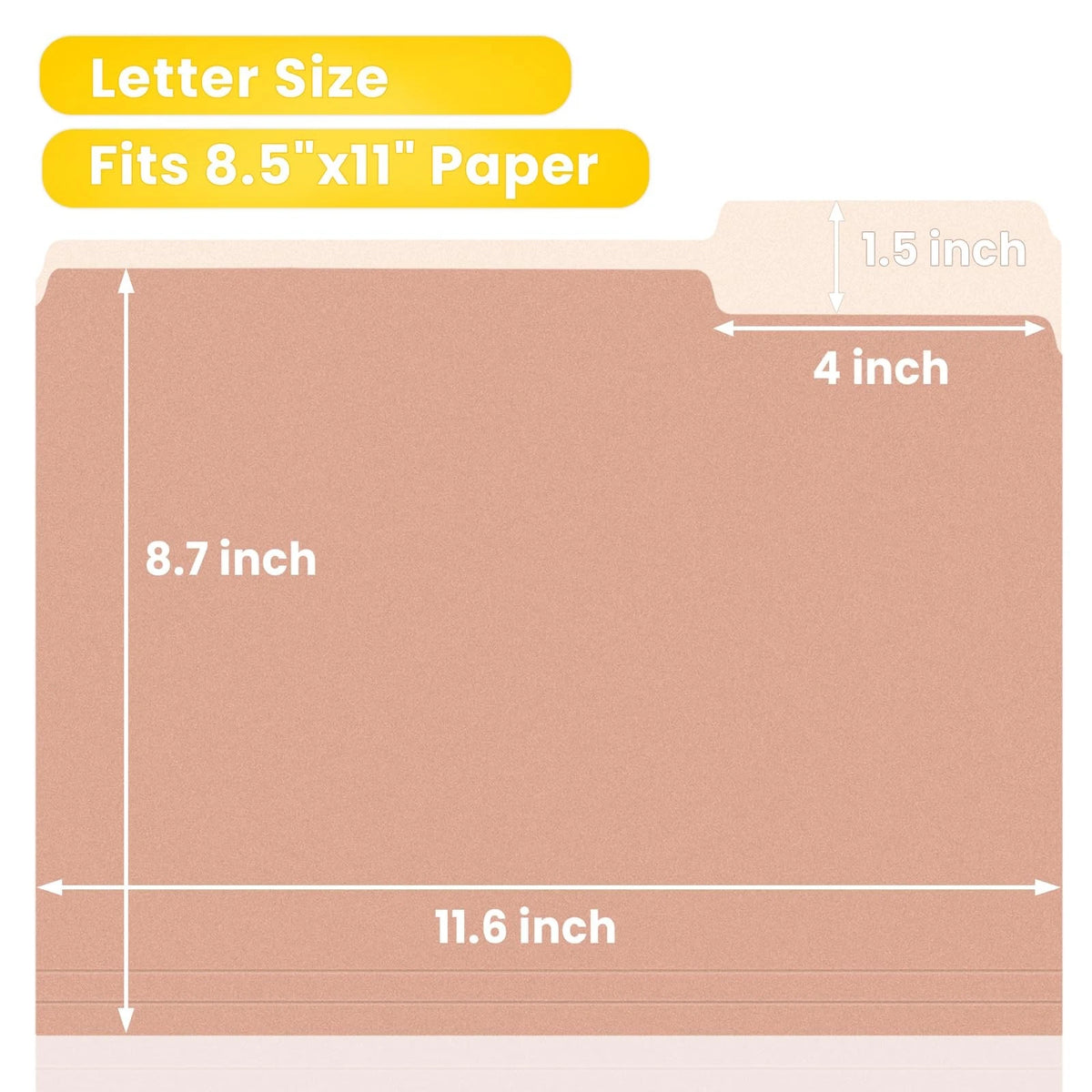 18 Pack Manilla File Folders 8.5 x 11 Office Supplies