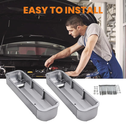 Silver Valve Covers for Ford BBF 429 460 V8 Big Block (1968–1997)