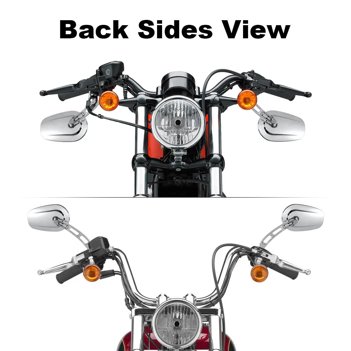 Chrome RearView Mirror for Harley Street Fat Bob Wide Glide Low Rider (2014–2020)