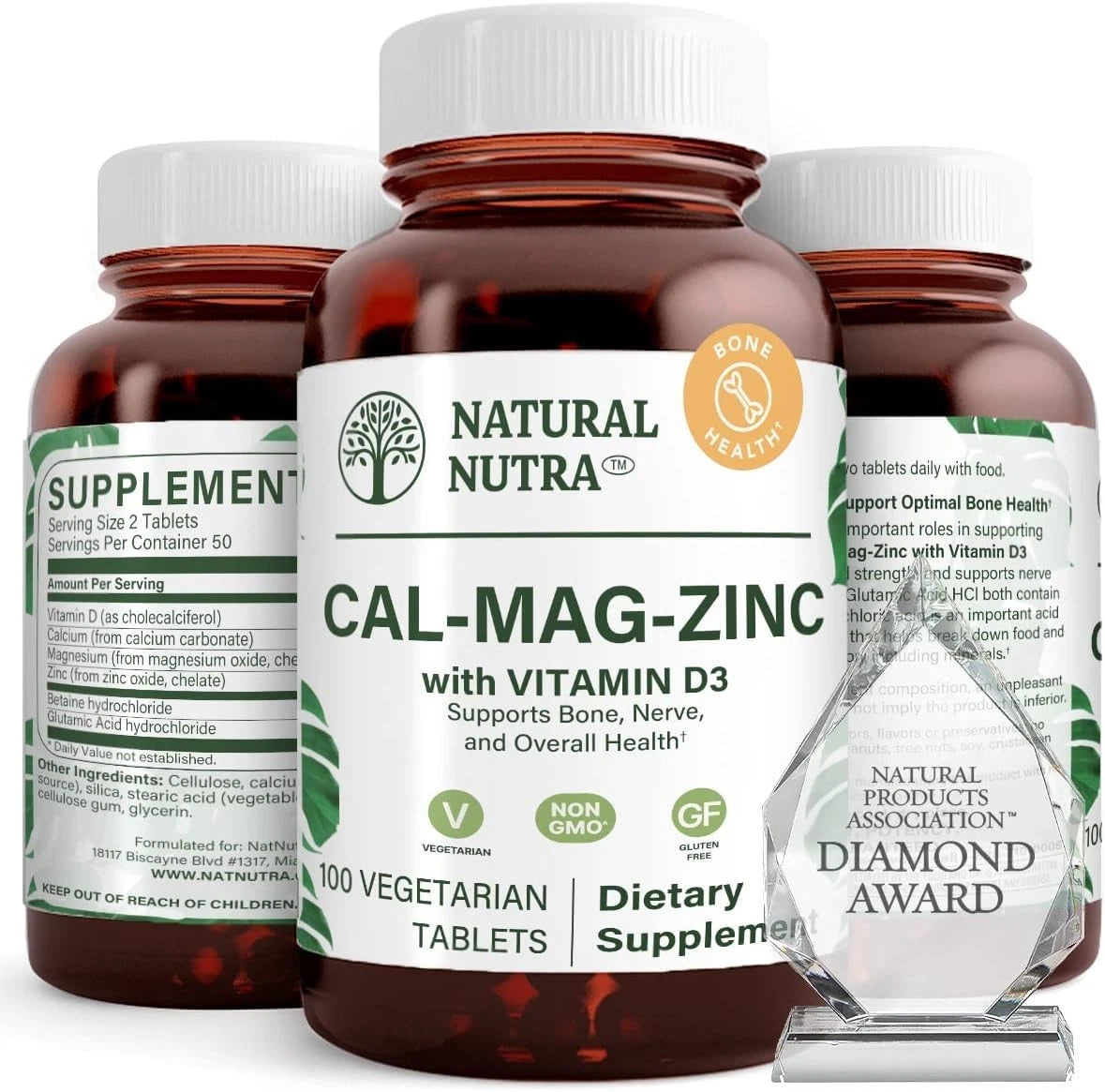 Calcium Magnesium Zinc Supplement 100 Count (Pack of 1)