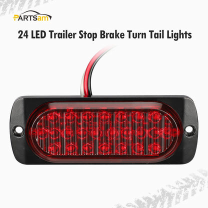 2X 4.4" Red 24 LED Trailer Side Marker Clearance Light for
