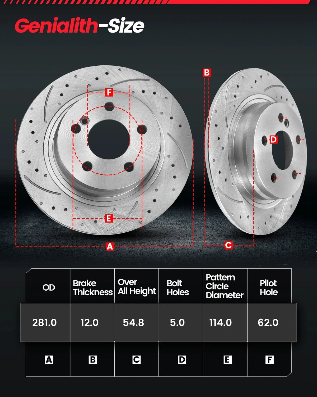 Rear Brake Rotors & Pads for Toyota RAV4 (2006–2018), Lexus HS250h (2010–2012)