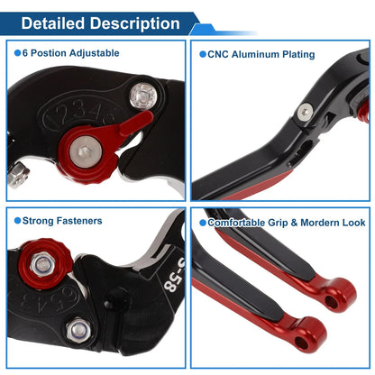 Brake Clutch Levers for Suzuki GSX-S1000/F/S/ABS (2015–2020) Black Red