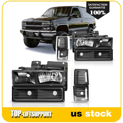 Set of 2 Headlights and Side Corner Lamps for Chevy C/K C/10 1500 (1994–1998)