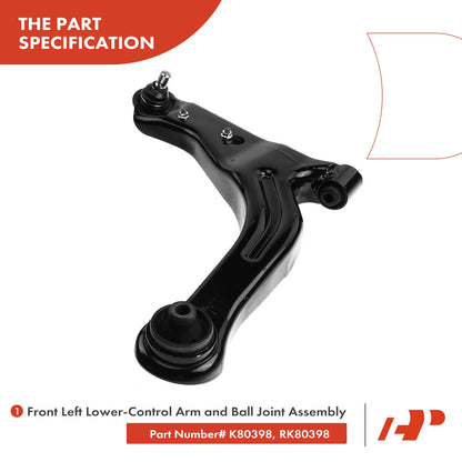 2X Control Arm w/ Ball Joint Assy for Ford Escape Mazda Tribute (2001–2004) - 2L8Z-3079-AA, 3L8Z3079AA
