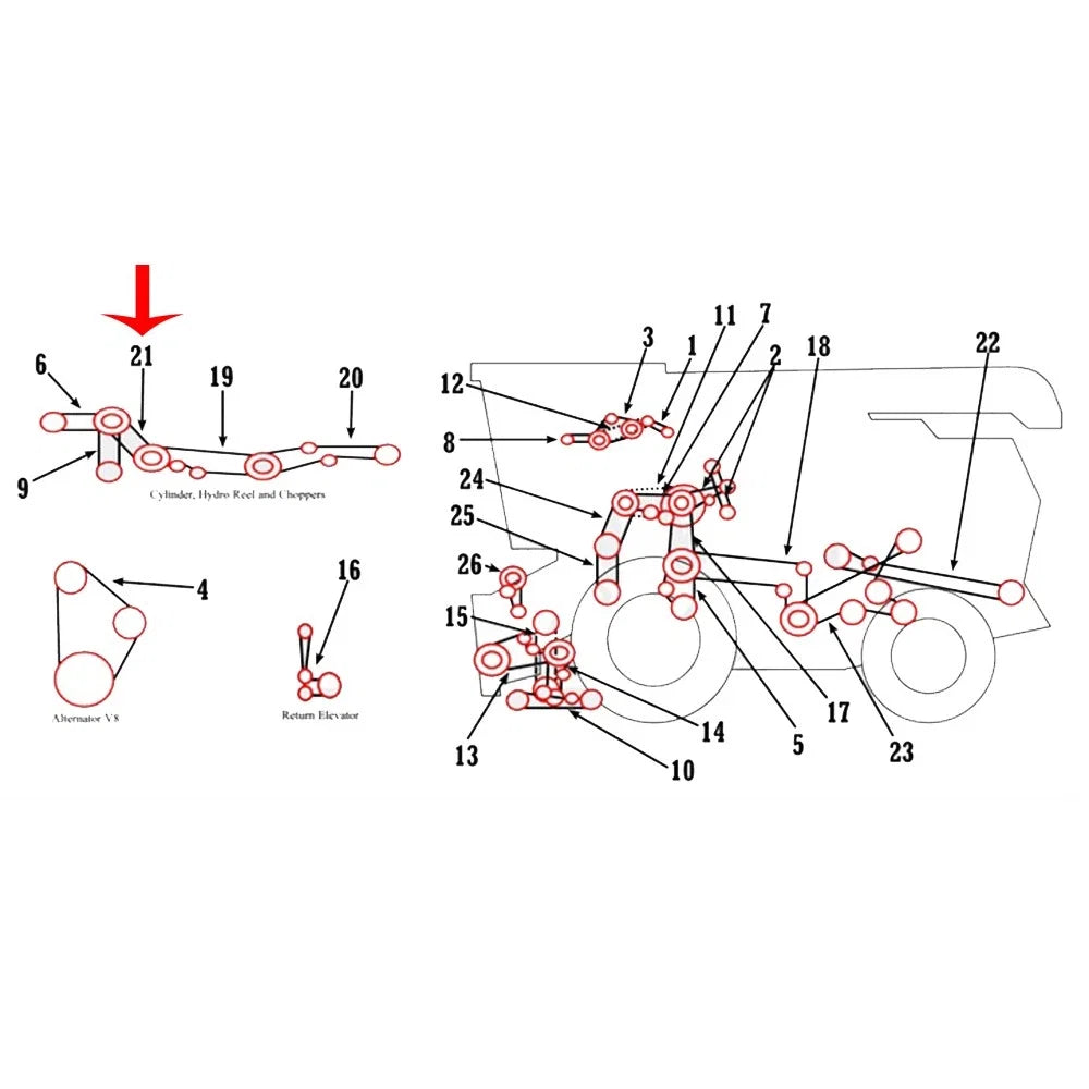 Belt for AM833871M1 Straw Chopper Drive for