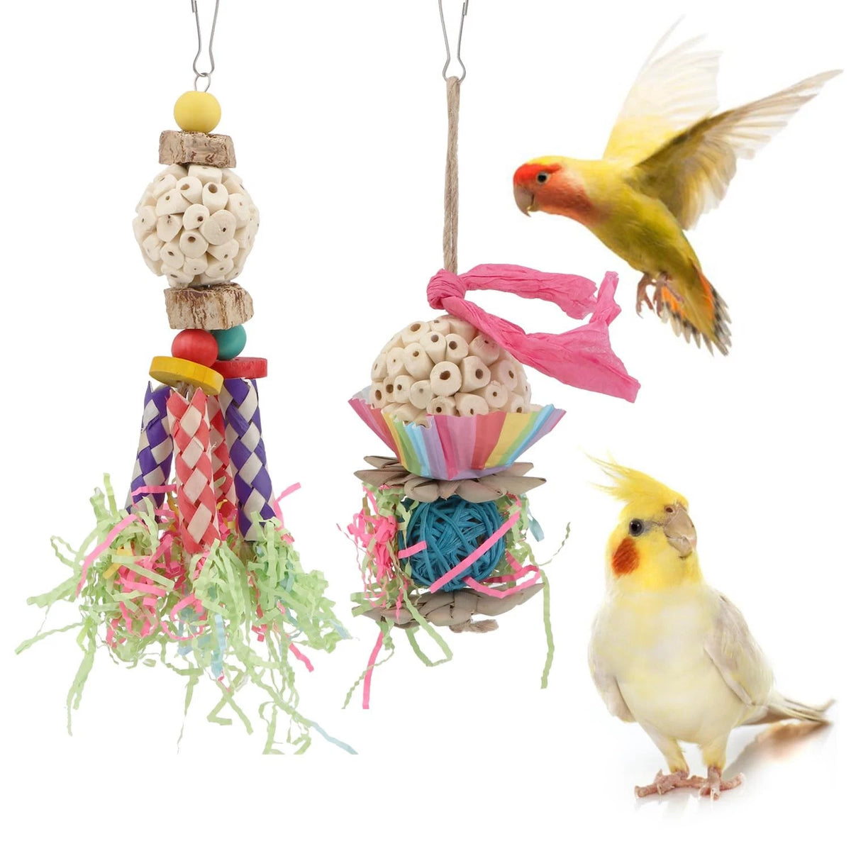 Colorful Shredding Crinkles Foraging Toys for Birds
