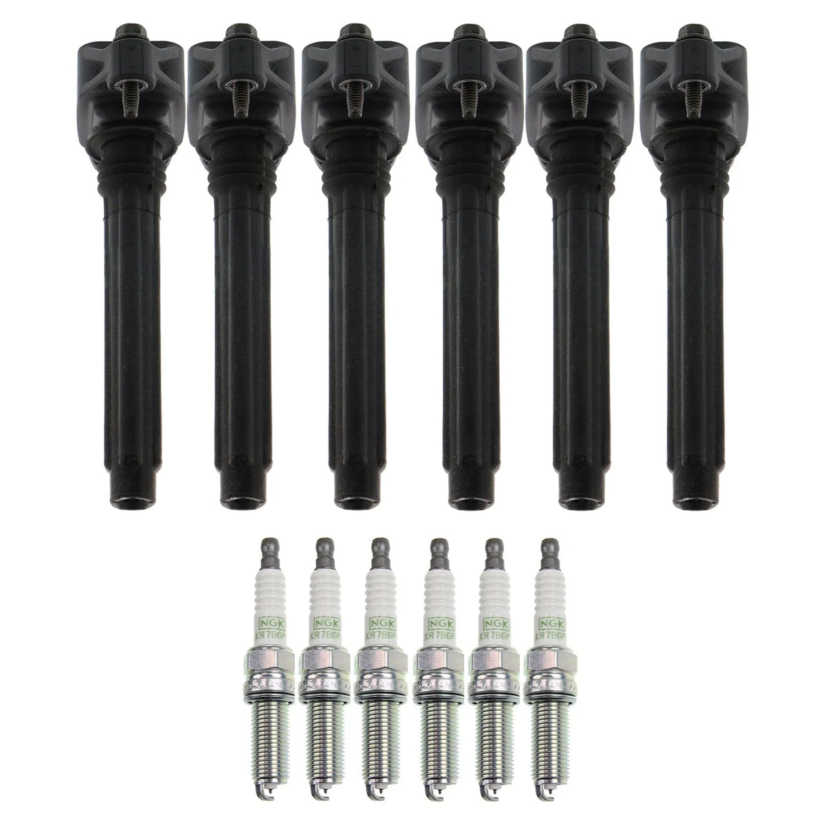 Set of 6 Ignition Coils & NGK G-Power Spark Plugs for 200 Avenger Cherokee V6