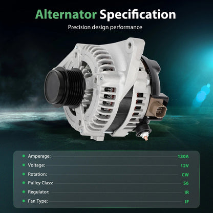 Alternator for Toyota Highlander 2010–2014 2.7L 130A with Pulley