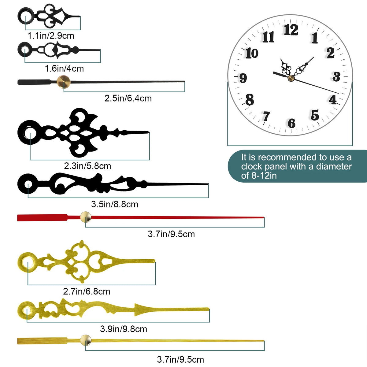 Set of 2 Quartz Wall Clock Movement Mechanism DIY Repair Tool Kit