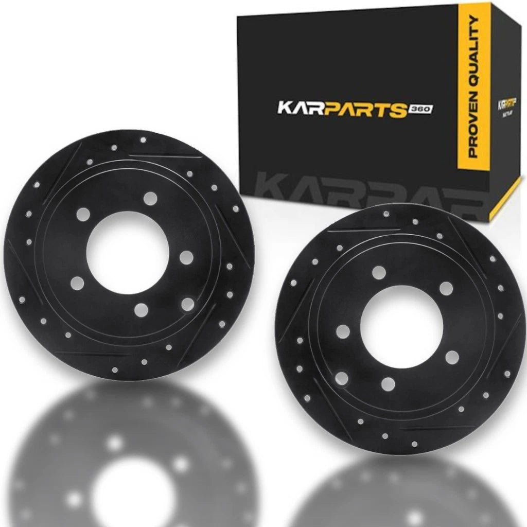 Set of 2 Rear Drilled and Slotted Rotors for Chrysler Sebring (2007–2010) ALX-PAU-DF-8002-39017-CLA2