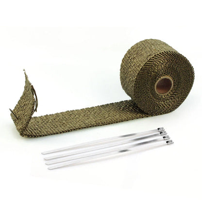 2 Rolls of 2" Titanium Lava Header Manifold Heat Wrap Tape for Universal