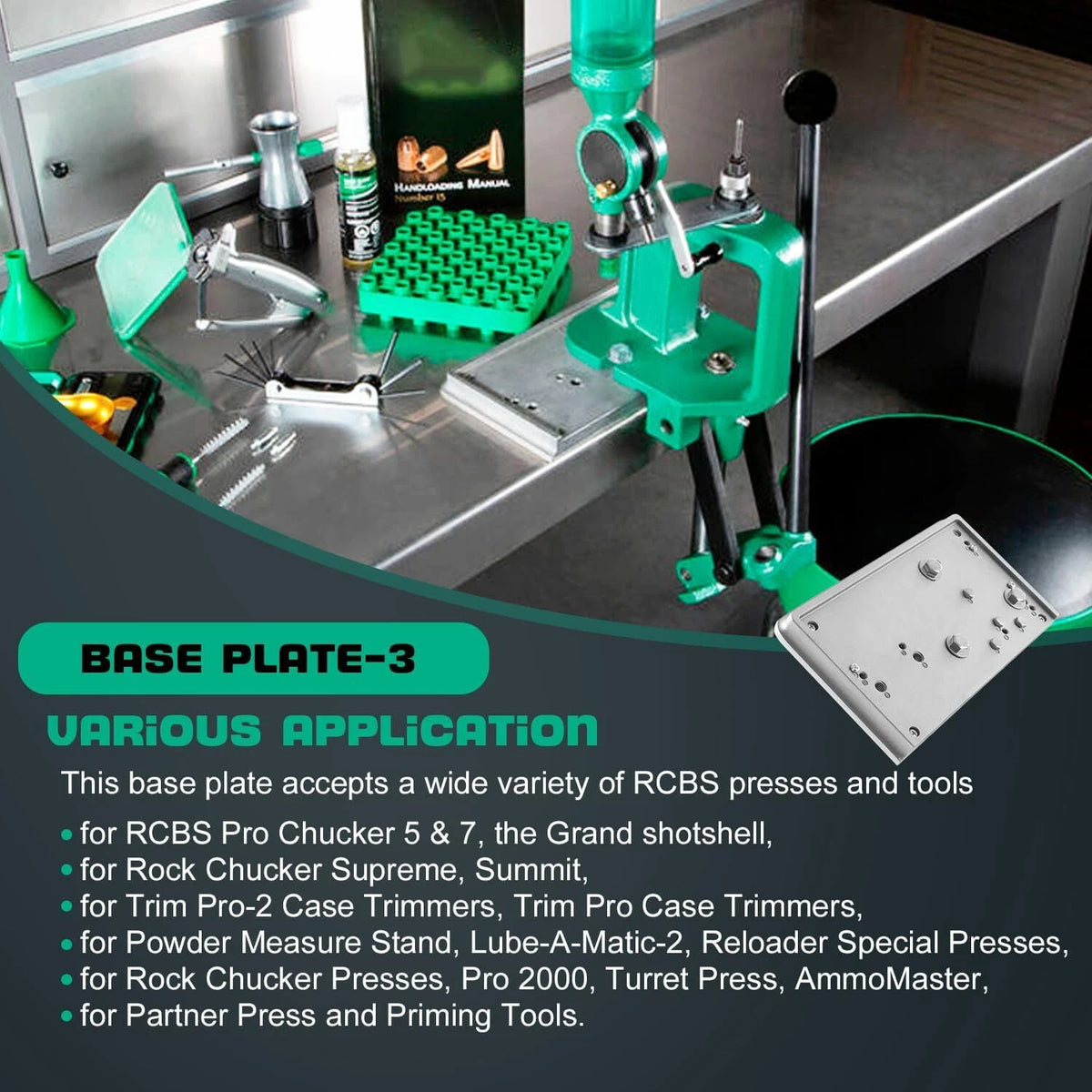 Accessory Base Plate for RCBS Presses & Tools (2010–2023)