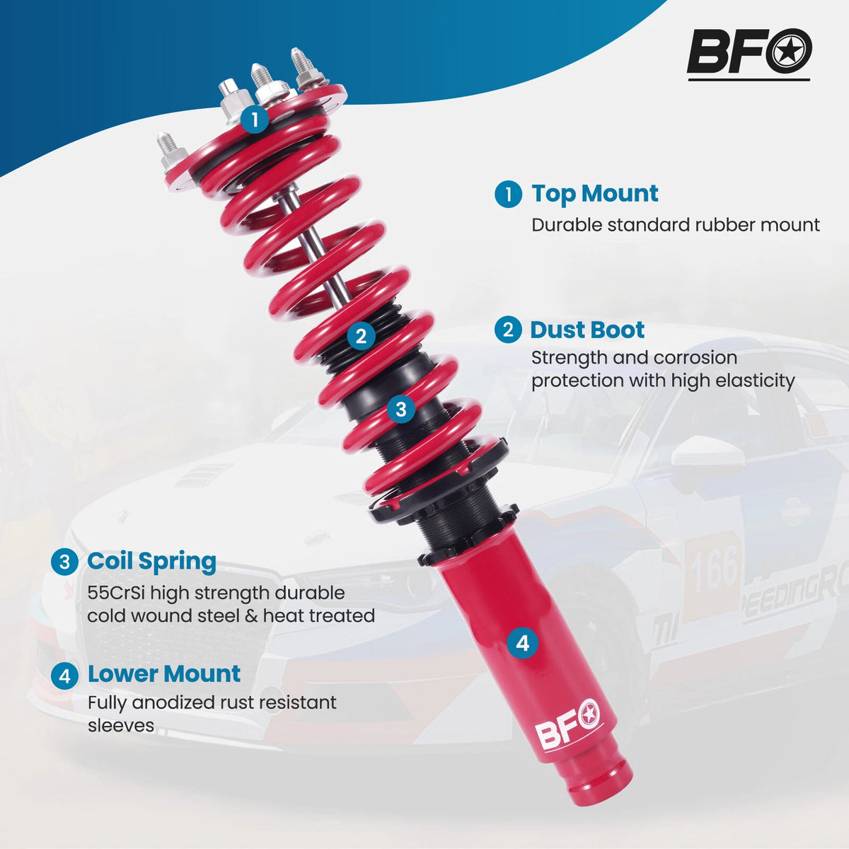 Coilover Suspension Shock Kits for Honda Accord (1998–2002) & Acura TL (1999–2003) L7ON12