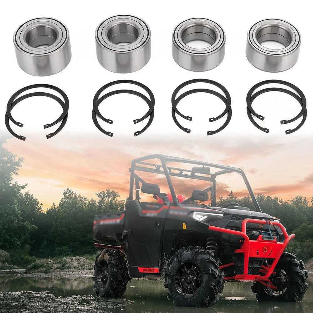 Set of 4 Wheel Bearings & Ring for Polaris Ranger 570 700 800 900 1000