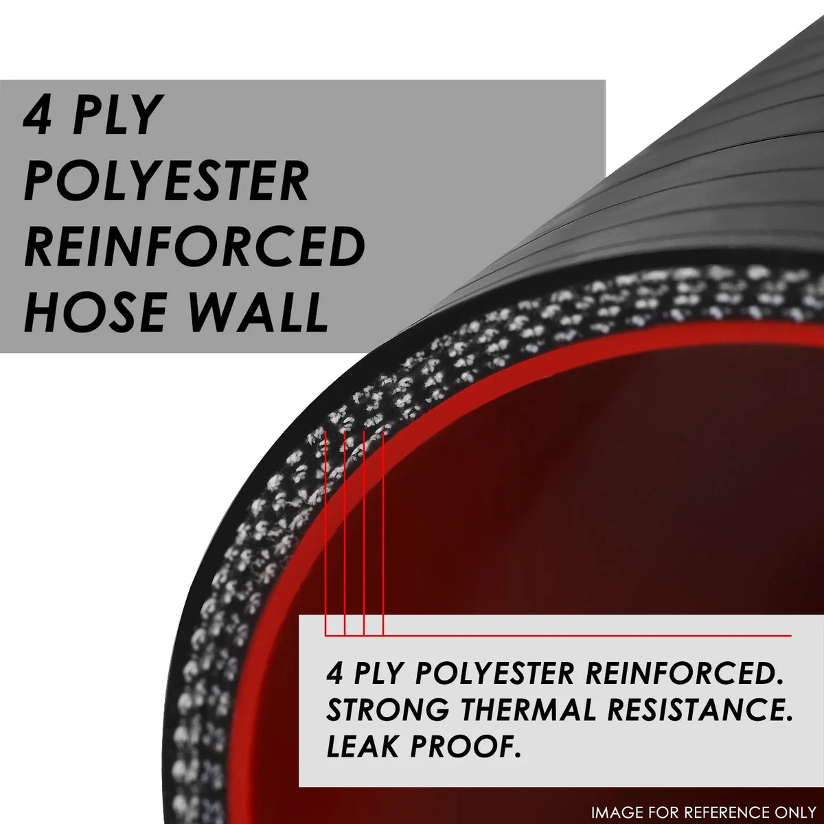 2.25" 3-Ply Turbo Intake Pipe Silicone Coupler Hose for