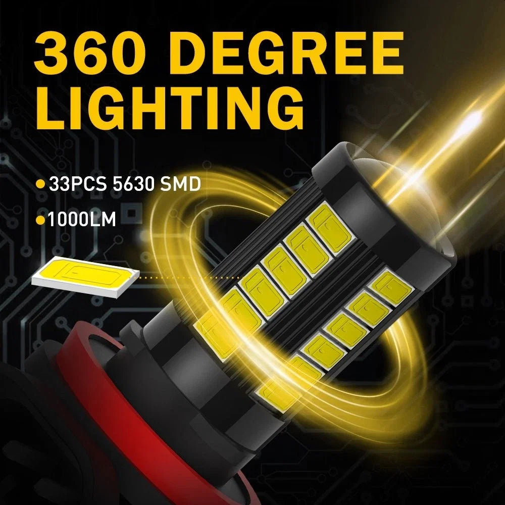 2X AUXITO White LED Fog Light Bulb H8 H16 H11 6000K for EV
