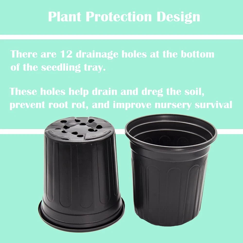 50-Pack Flexible Flower Plant Nursery Pots for Various Plants (1 Gallon)