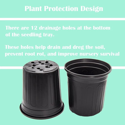 50-Pack Flexible Flower Plant Nursery Pots for Various Plants (1 Gallon)