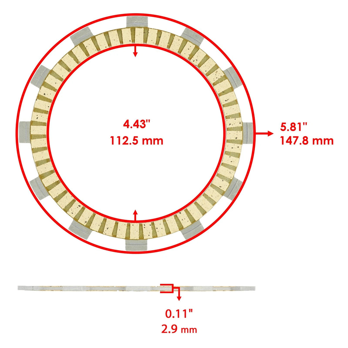 Clutch Friction Kit for Yamaha WR400F (1998–2000) FP113 FP143 5BE-16331-00-00