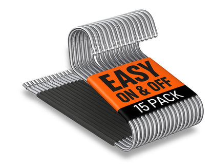 Set of 15 Metal Non-Slip Pants Hangers for Trouser Storage