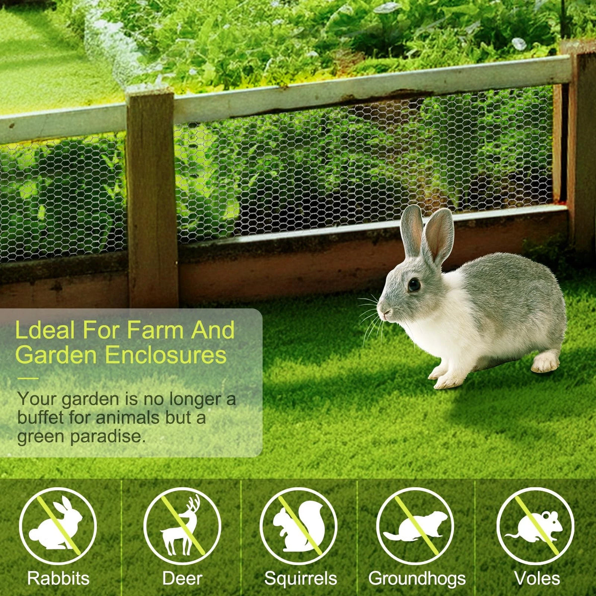24 Inch Chicken Wire Fencing for Various Applications (24 x 720 Inches)