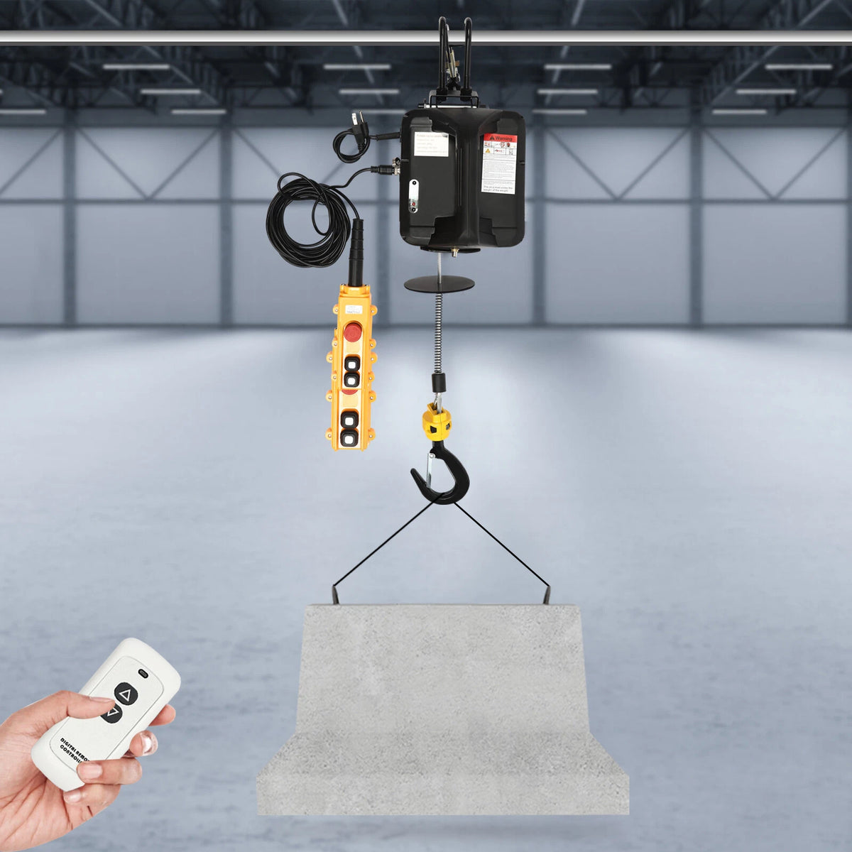 3-in-1 Portable Electric Hoist for Lifting Towing 1100Lbs