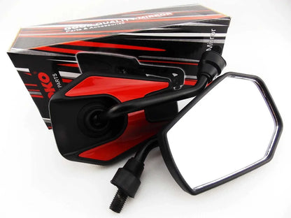 Black Red Hex Soko Mirrors for Suzuki GSX250S Katana (1991-1992)