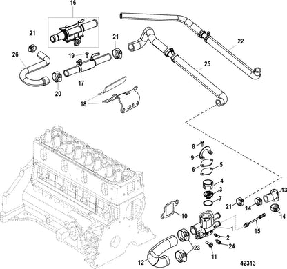2 Thermostat Housing Gasket for 2.5L Engine
