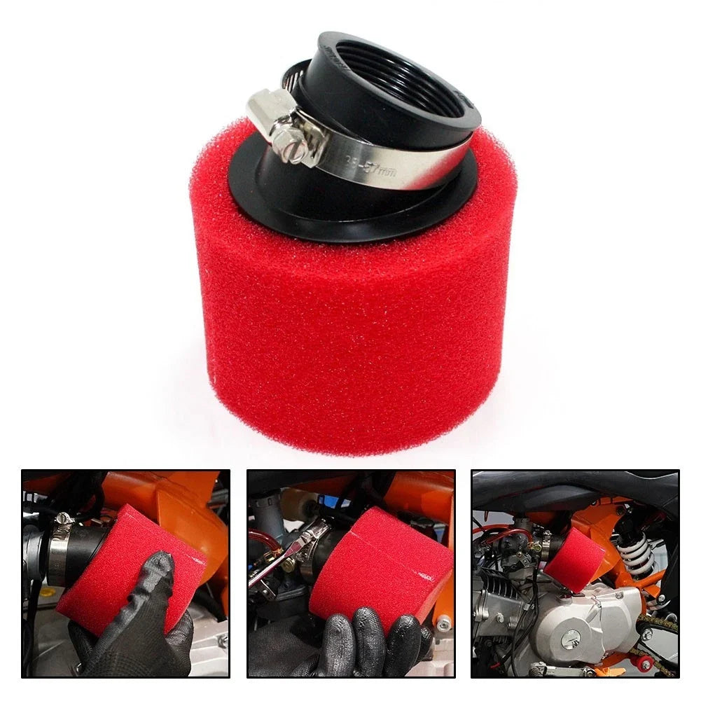 Red Bent Angled Air Filter for 125cc Quad Dirt Bike ATV Buggy