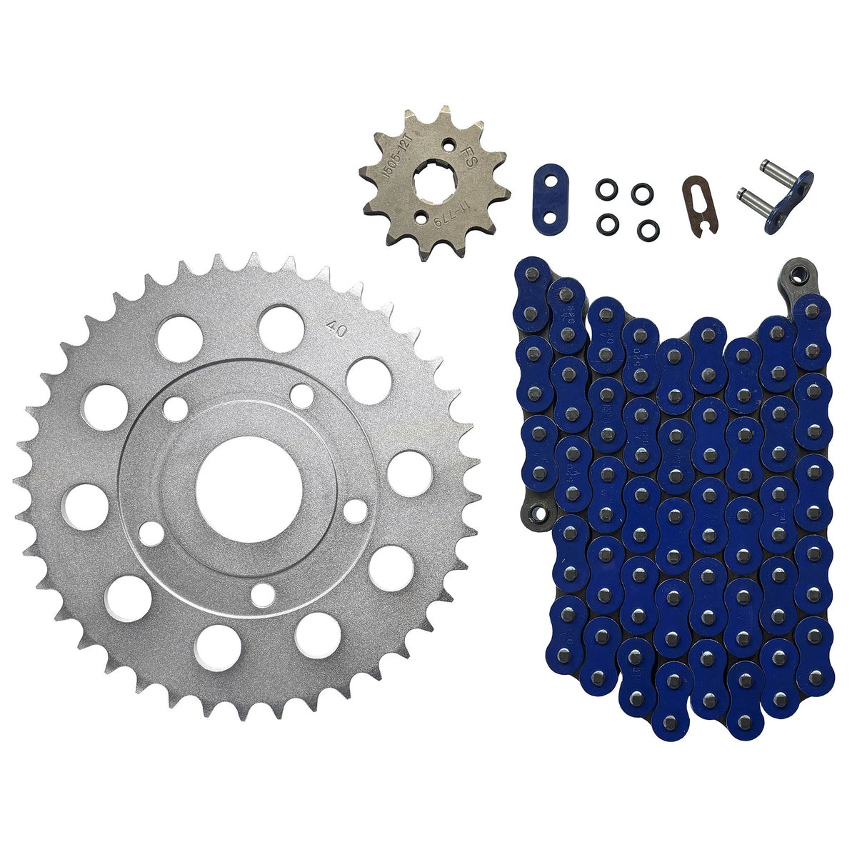 Blue 520x88 O-Ring Drive Chain & 12/40 Sprockets for Honda ATC200X (1983–1985) K15051528520OB88