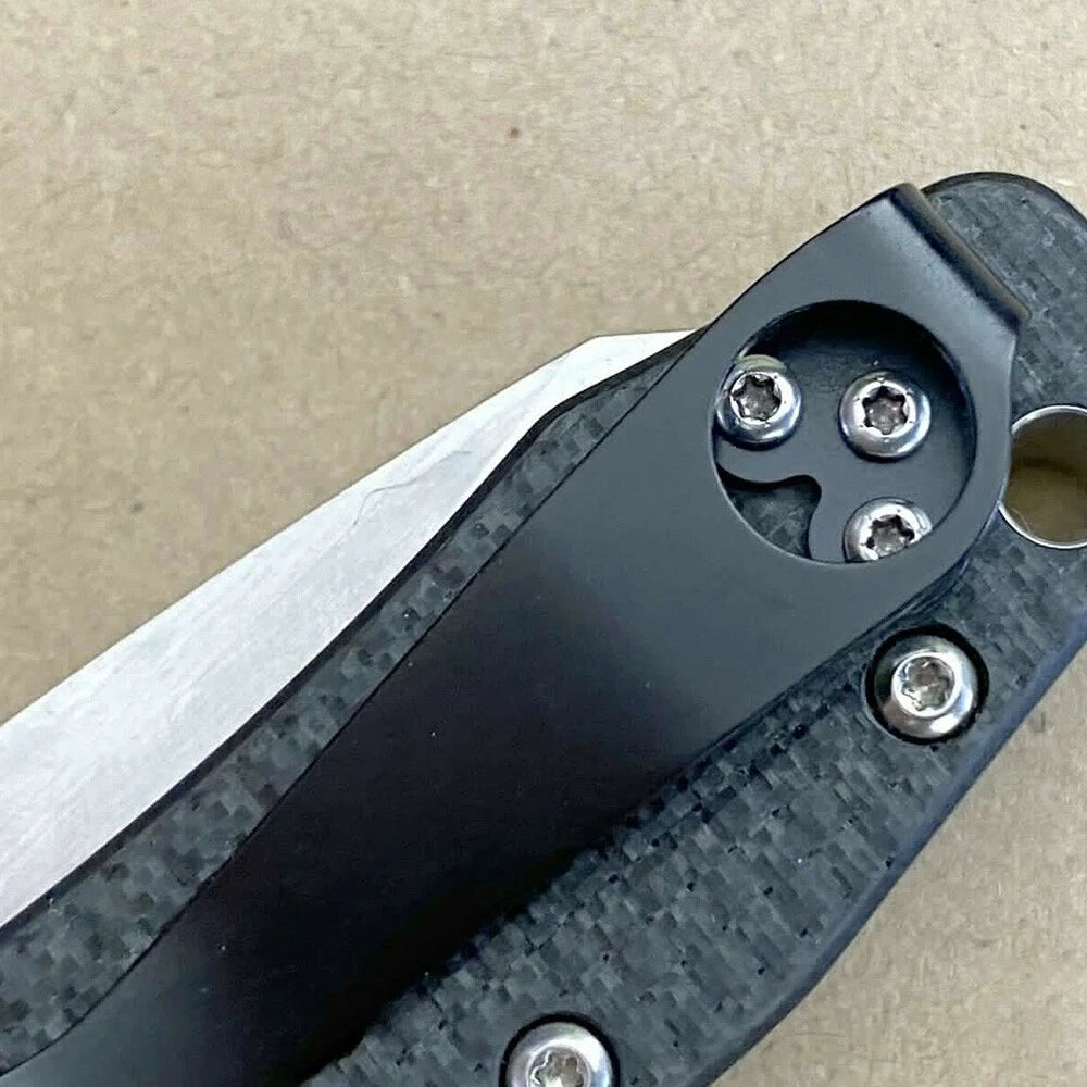 Black Titanium Deep Carry Pocket Clip for Spyderco Para 3 or Smock