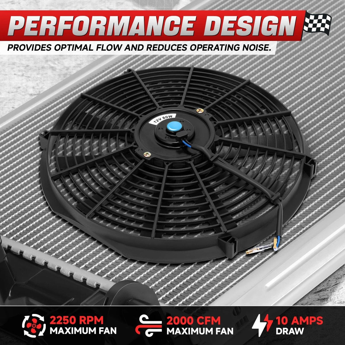 2X 16" Electric Radiator Cooling Fan Assembly Kit for Universal Fit