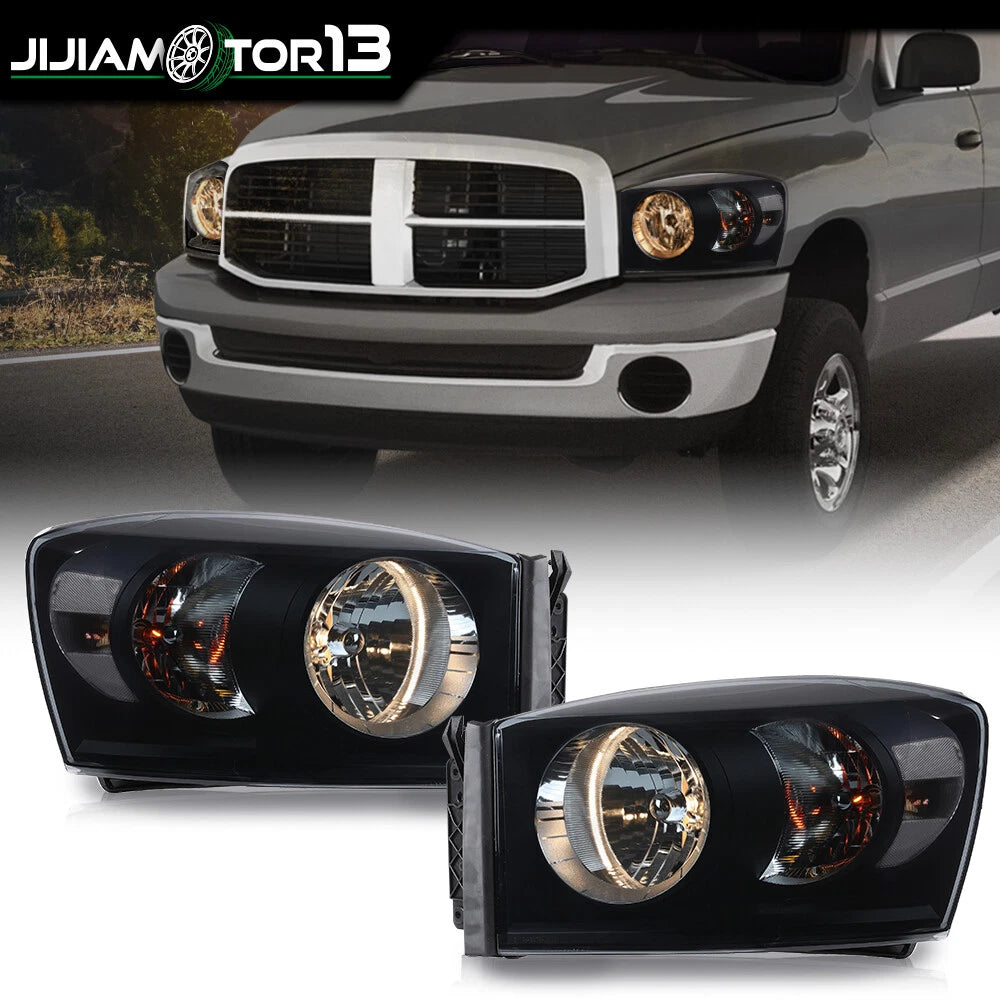 Smoke Lens Black Housing Headlight for Dodge Ram 1500 2500 3500 (2006–2009)