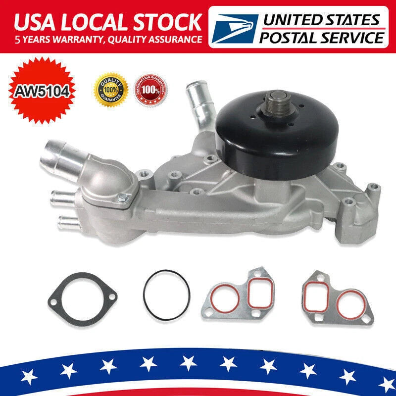Water Pump with Thermostat for Chevy Silverado Tahoe GMC 4.8L 5.3L 6.0L (2007–2014) - 130-7340, AW5104