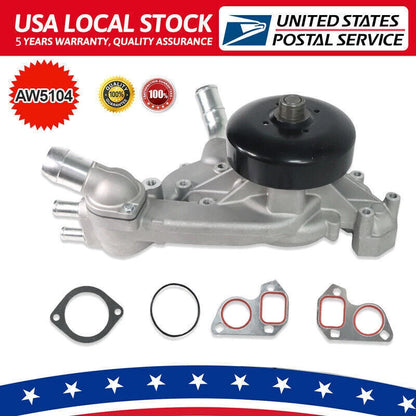 Water Pump with Thermostat for Chevy Silverado Tahoe GMC 4.8L 5.3L 6.0L (2007–2014) - 130-7340, AW5104
