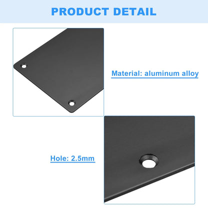 Set of 2 Door Kick Plates for Universal Use (4 x 16 Inches, Black Aluminum)
