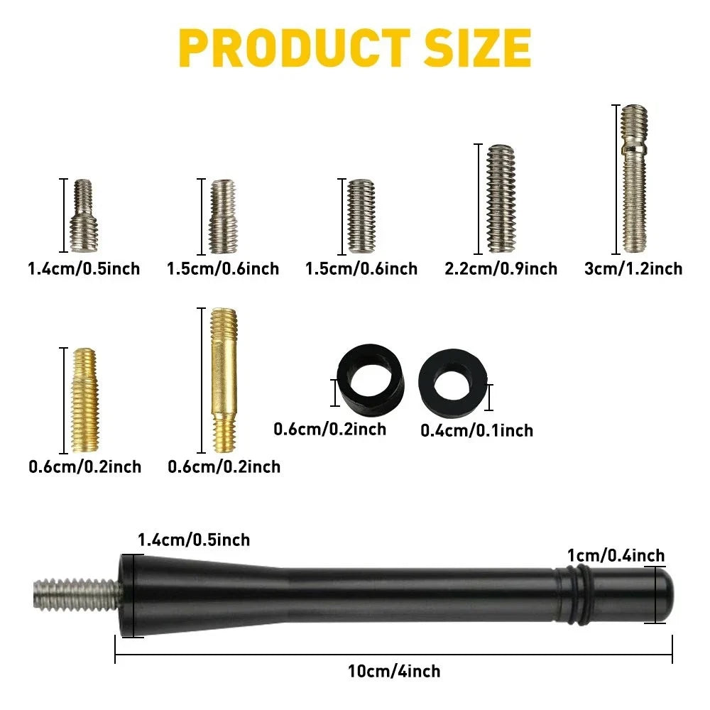 4-Inch Short Antenna for Universal Cars - Black Aluminum AM/FM