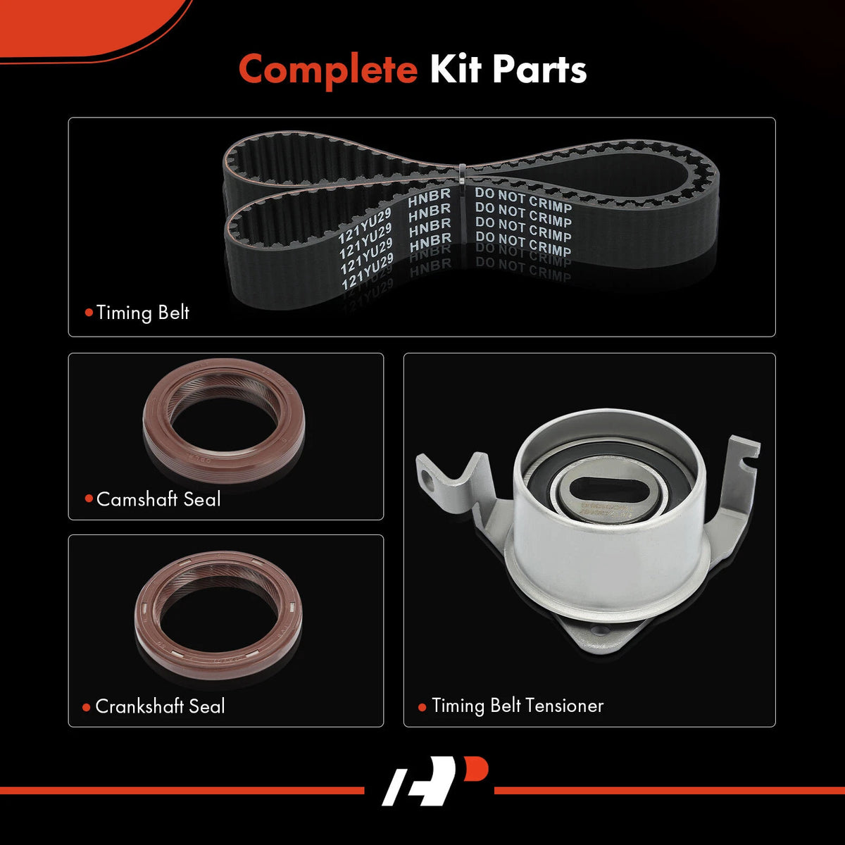 4X Timing Belt Kit for Mitsubishi Mirage (1993–1996) - 2522010, TCK201